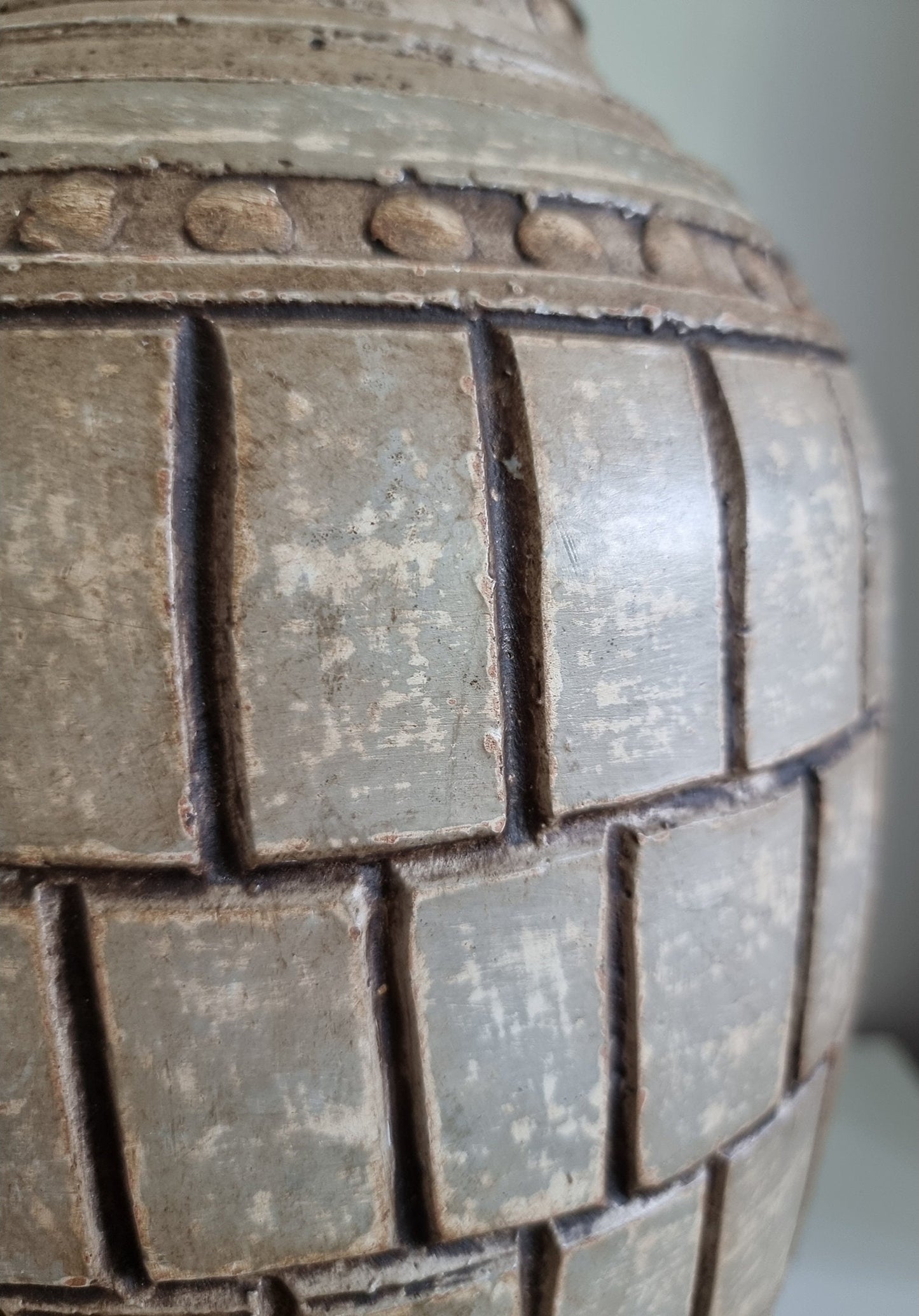 Large Vintage Rustic Textured Ceramic Vase