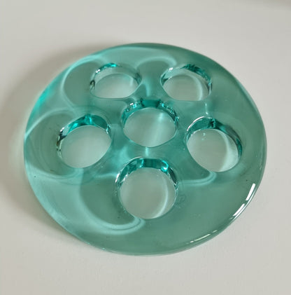 Retro Heavy Glass Tealight Holder For 6 Candles