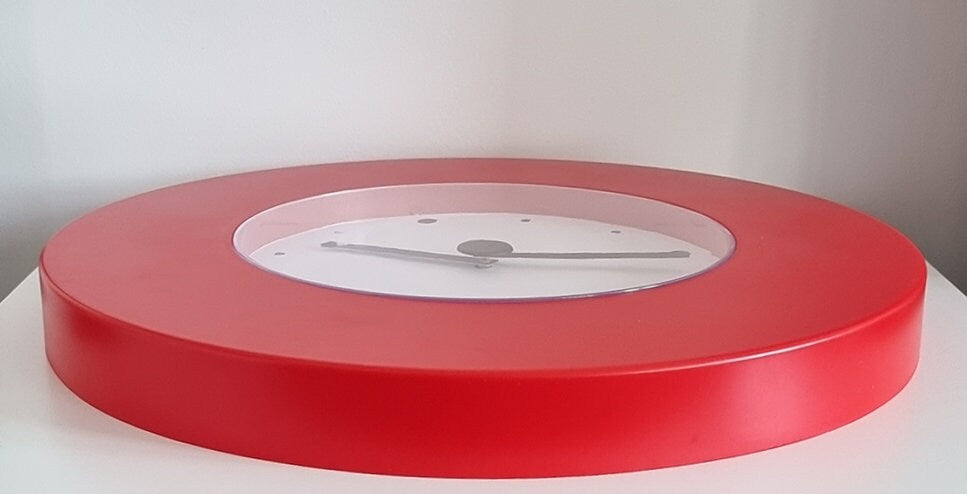 Retro 90s Ikea Tajma Red Wall Clock Designed By K. Hagberg & M. Hagberg