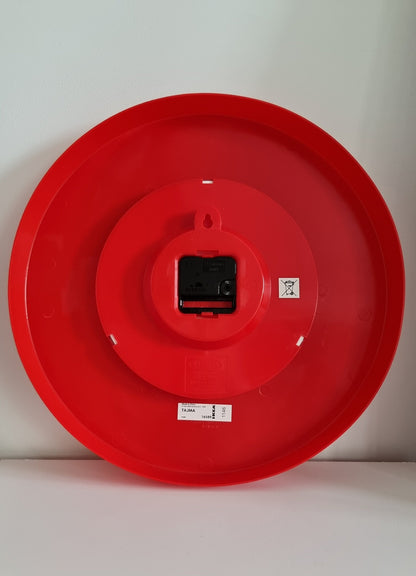 Retro 90s Ikea Tajma Red Wall Clock Designed By K. Hagberg & M. Hagberg