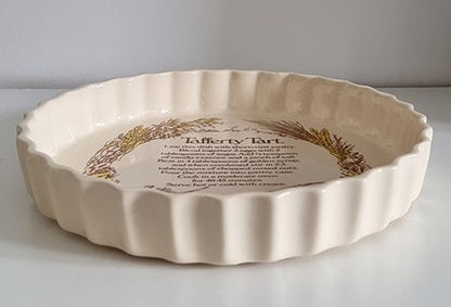 Vintage TG Green 'Epicure' Pie Flan Dish With Tafferty Tart Recipe