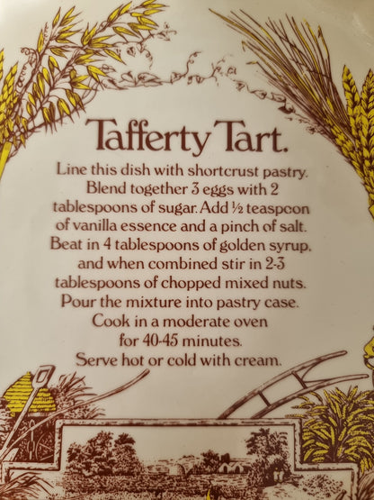 Vintage TG Green 'Epicure' Pie Flan Dish With Tafferty Tart Recipe