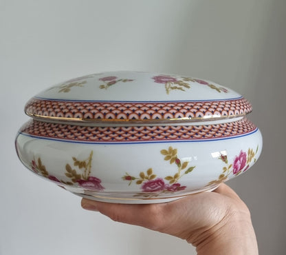 Vintage LG Porcelaine Dec. A La Main Lidded Pot/Dish