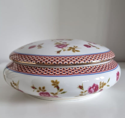 Vintage LG Porcelaine Dec. A La Main Lidded Pot/Dish