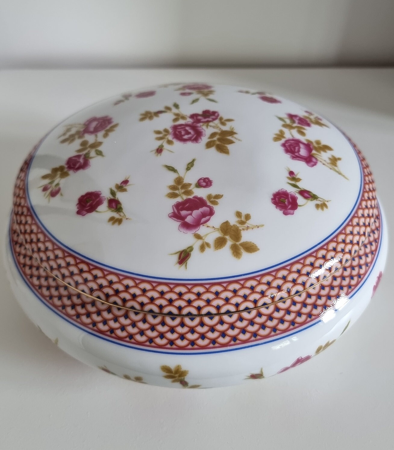 Vintage LG Porcelaine Dec. A La Main Lidded Pot/Dish