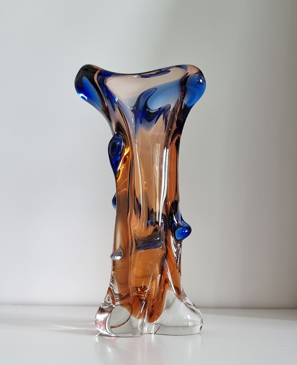 Mid-Century Mstisov 'Niagara' Art Glass Vase Designed By Karel Zemek