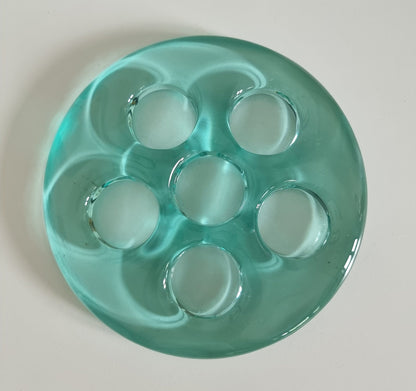 Retro Heavy Glass Tealight Holder For 6 Candles