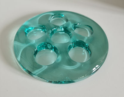 Retro Heavy Glass Tealight Holder For 6 Candles