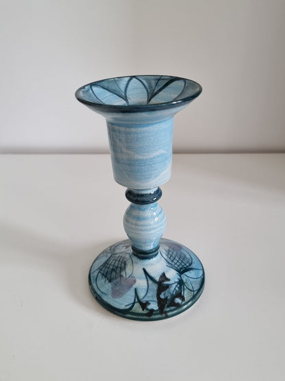 Vintage Scottish Tain Pottery 'Glenaldie' Design Candlestick