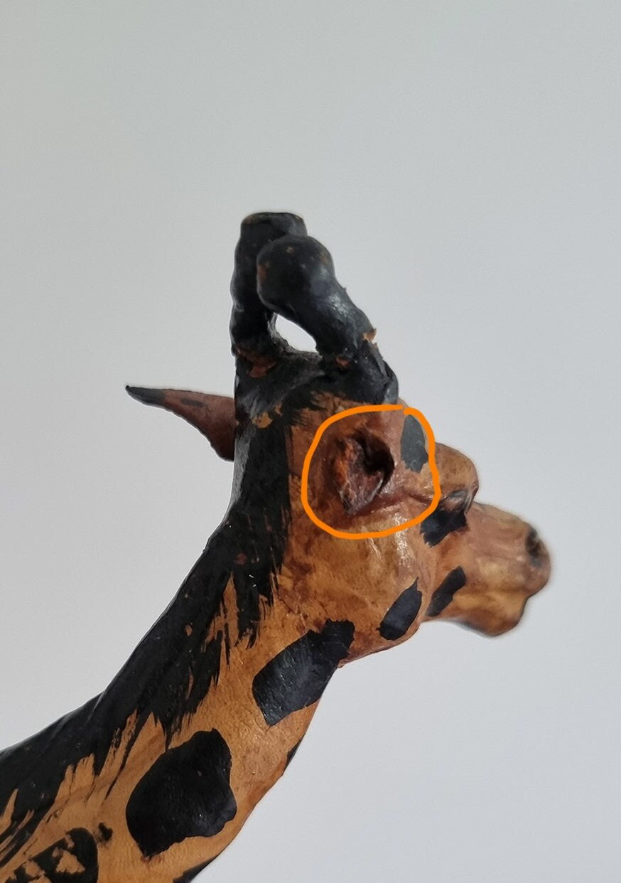 Vintage Leather Wrapped Mother & Baby Giraffes