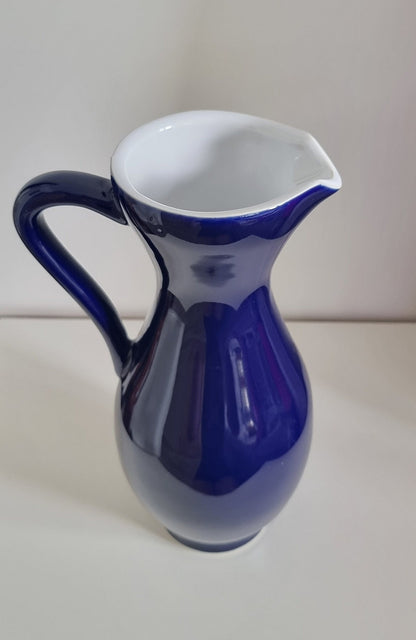 Vintage Tall Midnight Blue Ceramic Jug