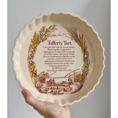 Vintage TG Green 'Epicure' Pie Flan Dish With Tafferty Tart Recipe