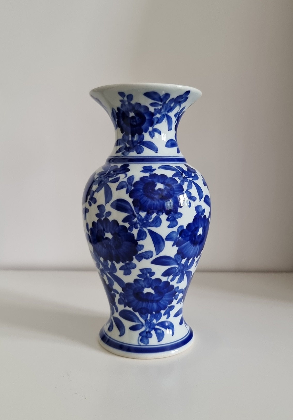 Vintage Hand Painted Floral Porcelain Vase