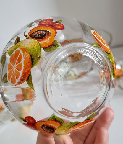 Vintage French Glass Fruit Bowl & 3 Serving Bowls