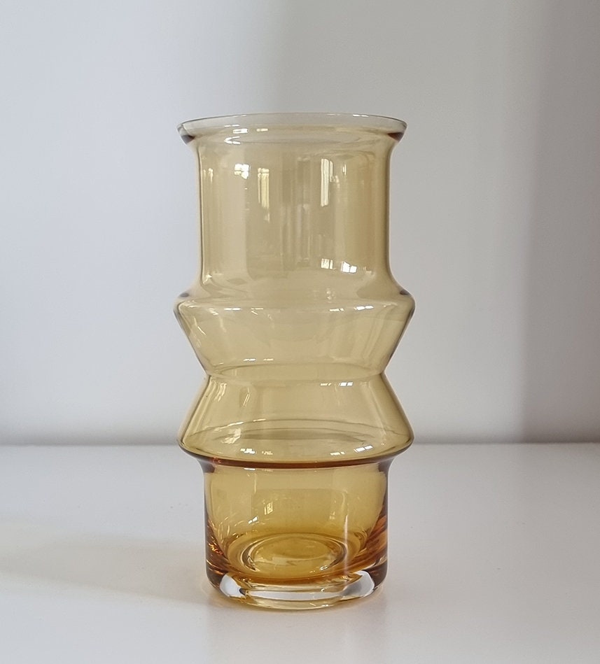 Riihimäen Lasy Oy/Riihimaki 'Tuulikki' Amber Glass Vase Designed By Tamara Aladin/1519