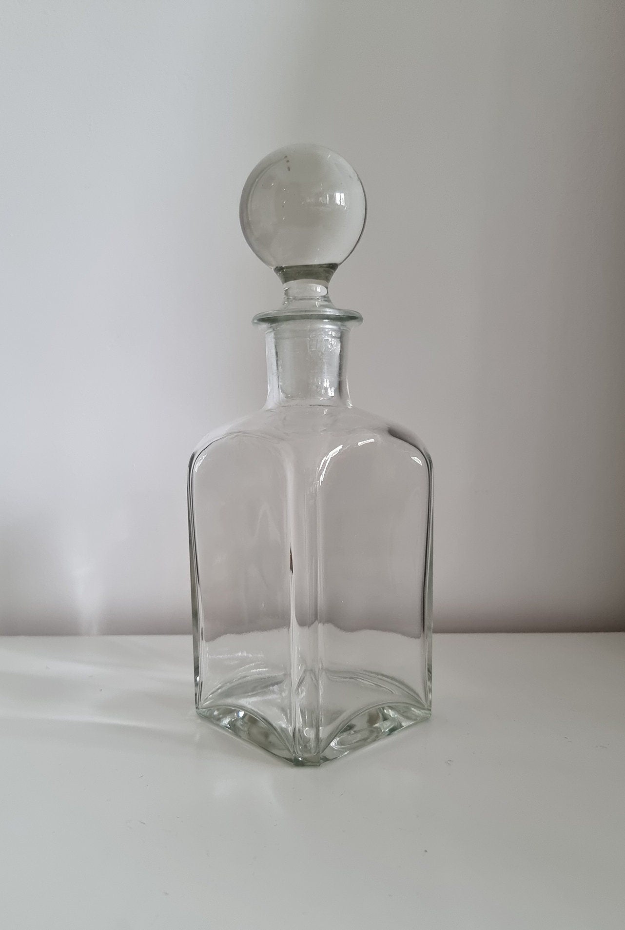 Vintage Glass Decanter With Stopper