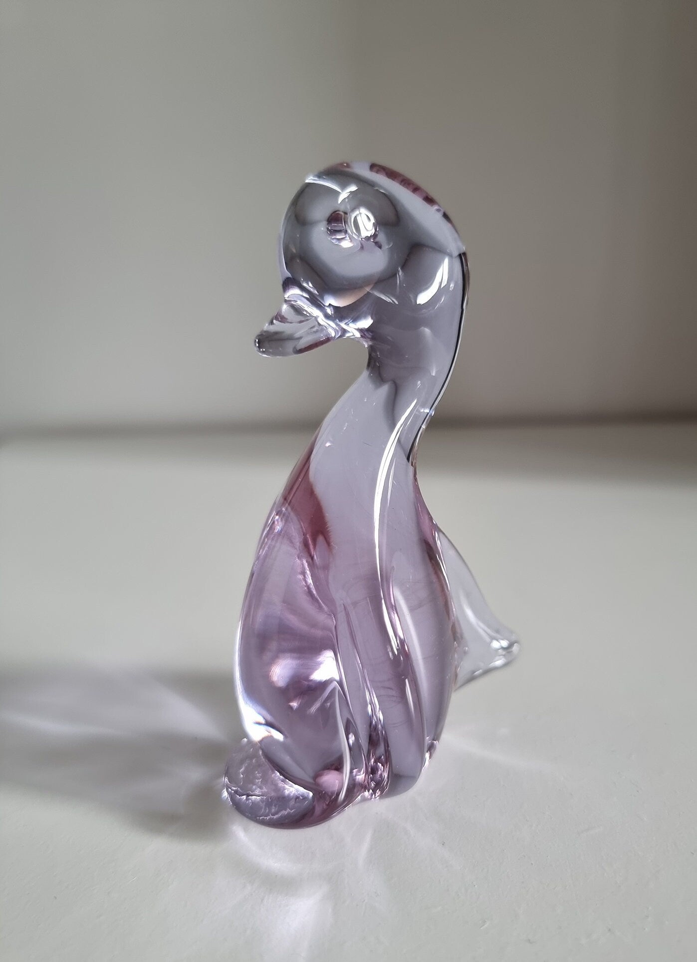 Vintage Alexandrite Neodymium Lilac Glass Duck