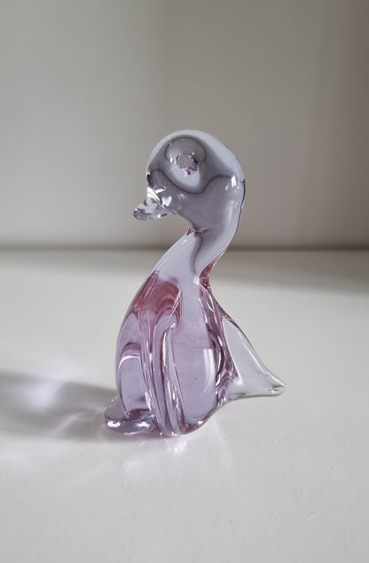 Vintage Alexandrite Neodymium Lilac Glass Duck