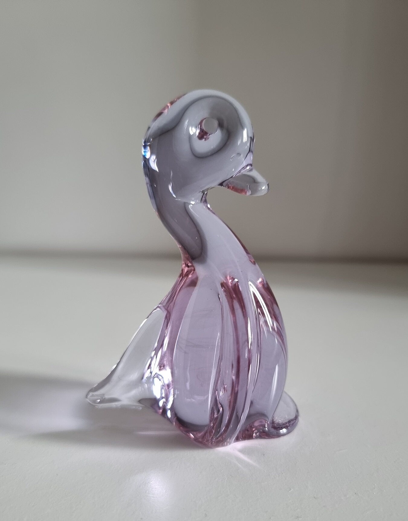 Vintage Alexandrite Neodymium Lilac Glass Duck