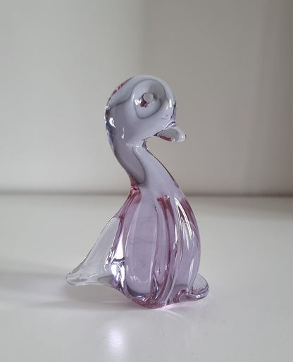 Vintage Alexandrite Neodymium Lilac Glass Duck