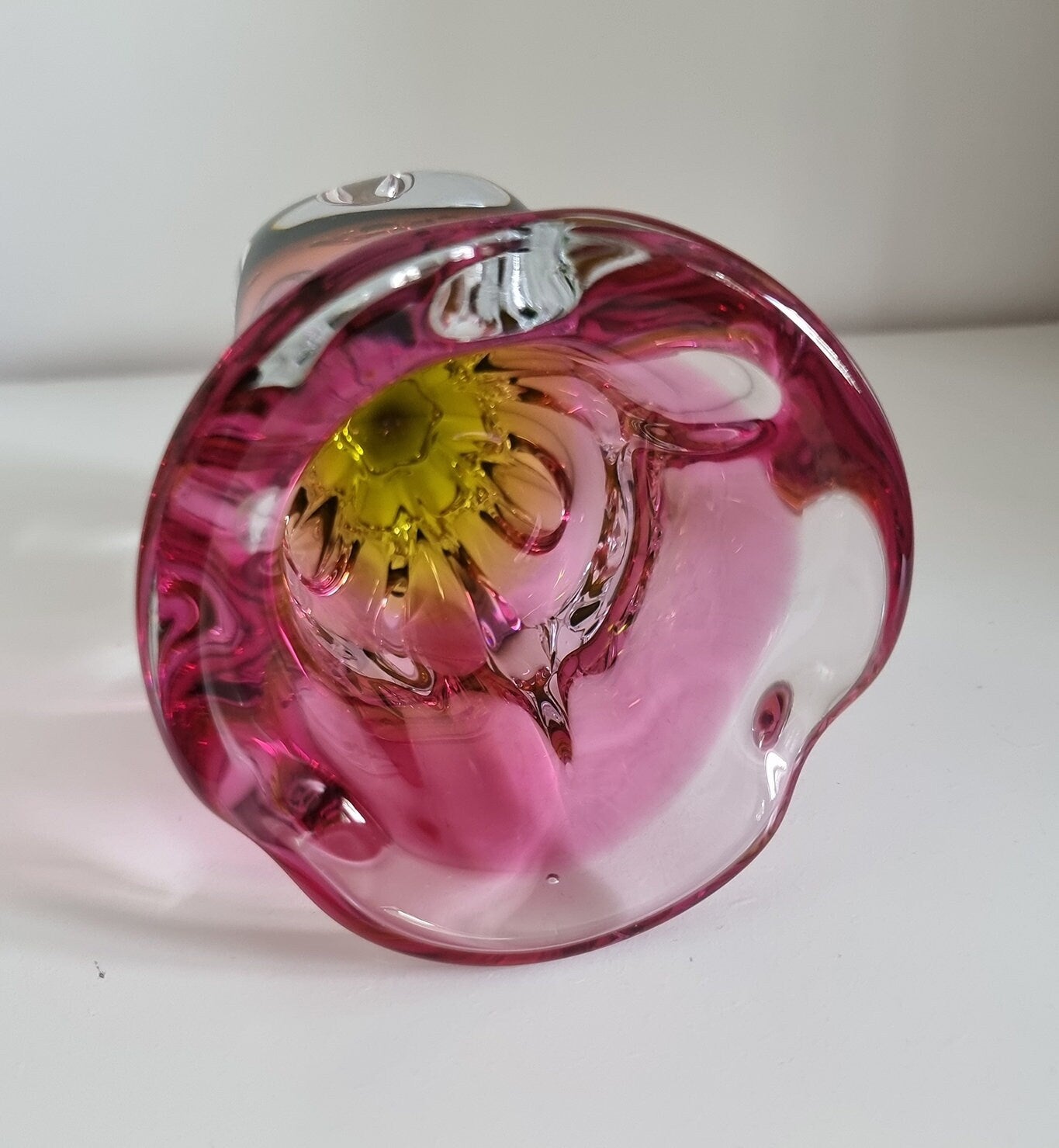 Vintage Art Glass Vase By Josef Hospodka For Chribska Glassworks