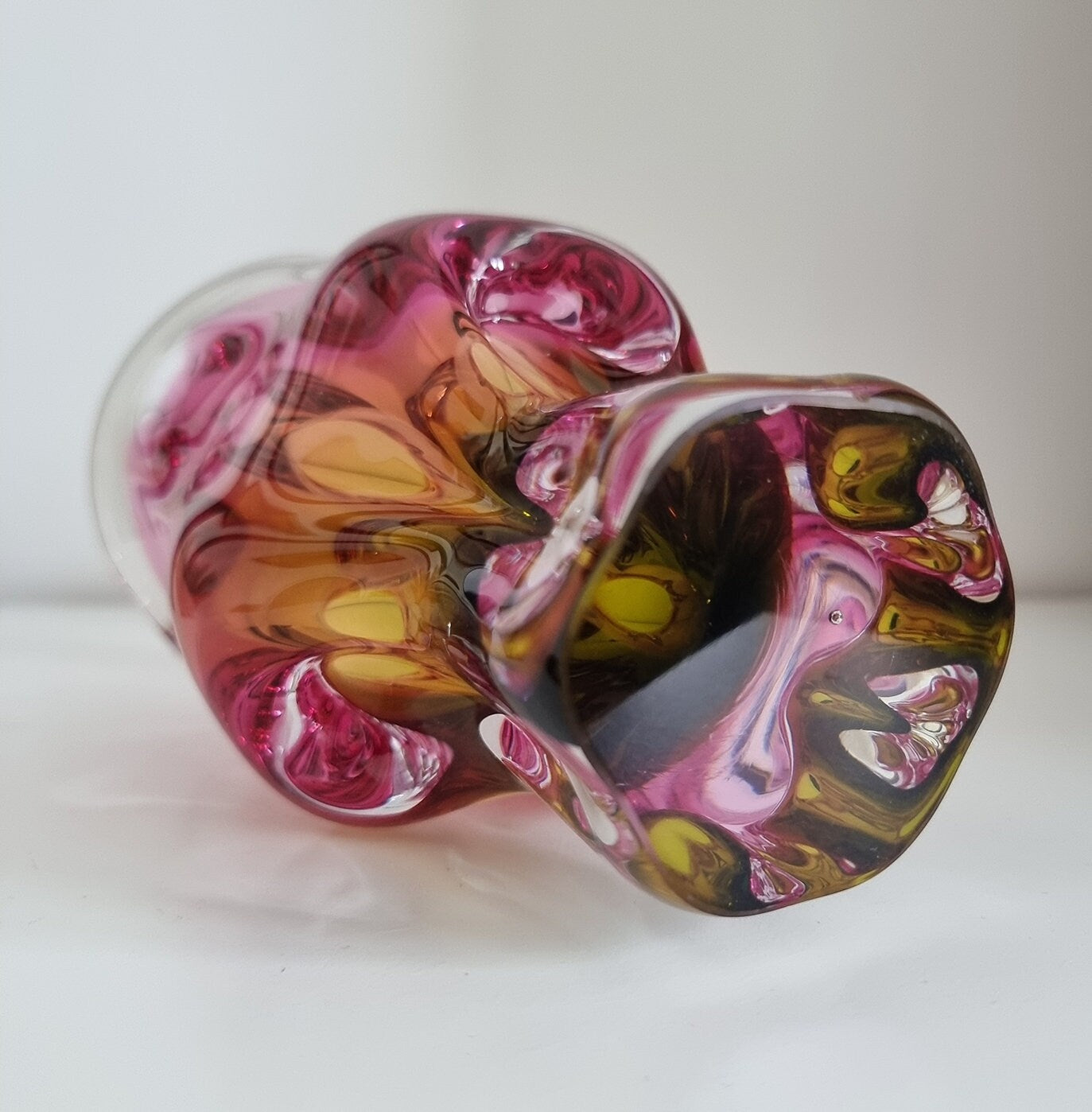 Vintage Art Glass Vase By Josef Hospodka For Chribska Glassworks