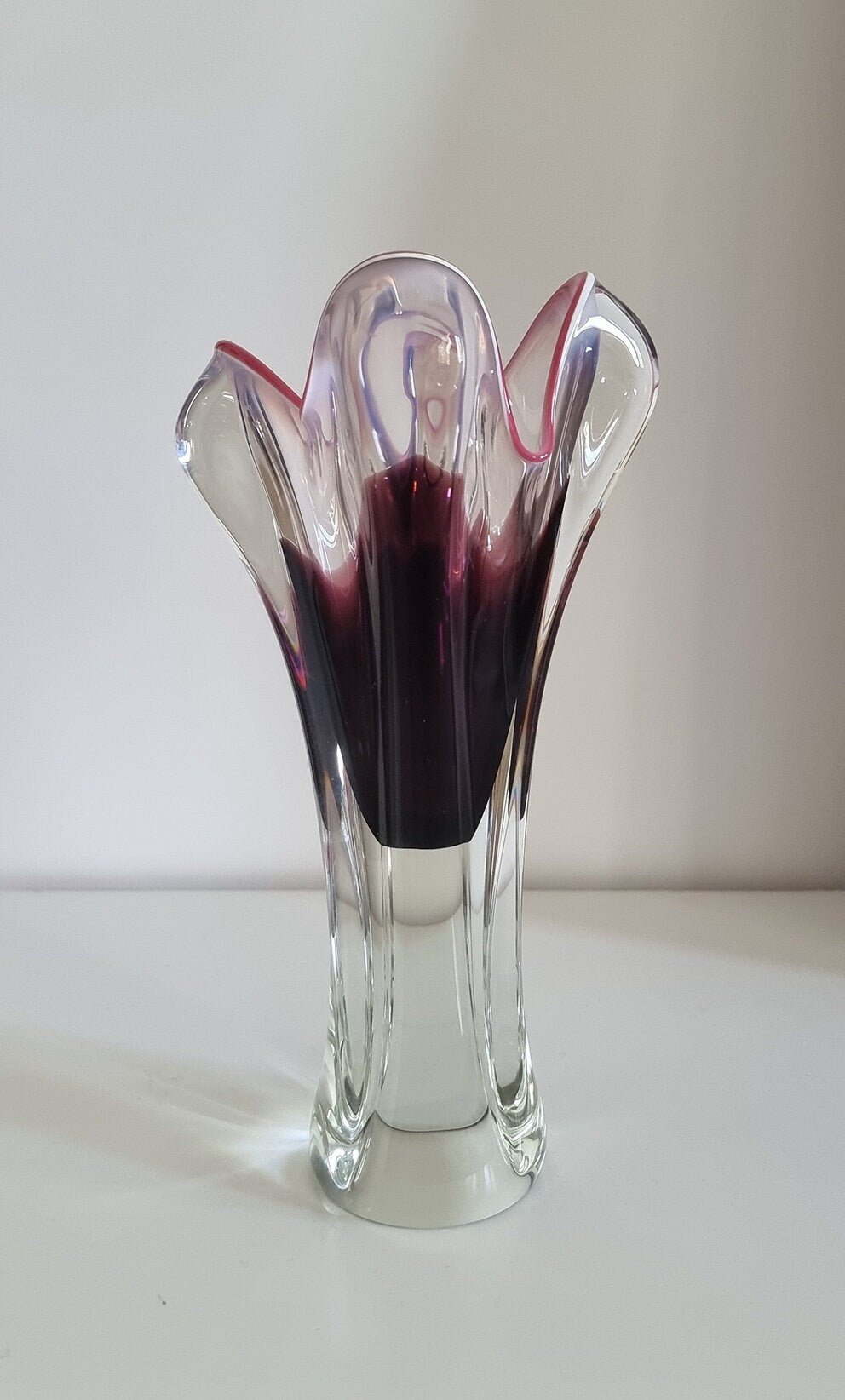 Vintage Art Glass Vase By Josef Hospodka For Chribska Glassworks