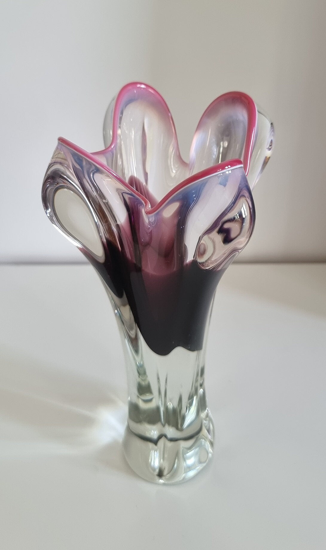 Vintage Art Glass Vase By Josef Hospodka For Chribska Glassworks