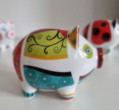 Set Of 5 Ritzenhoff Mini Piggy Banks - Porcelain Pig Money Boxes