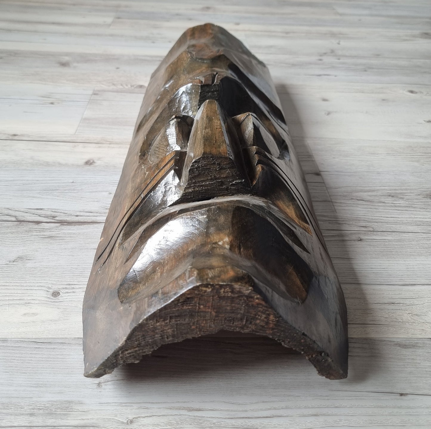 Vintage Wooden Tribal Mask Wall Art Sculpture
