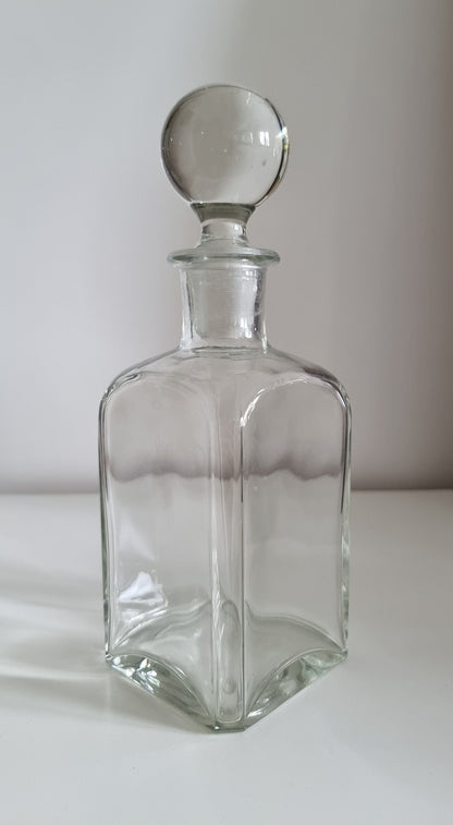 Vintage Glass Decanter With Stopper