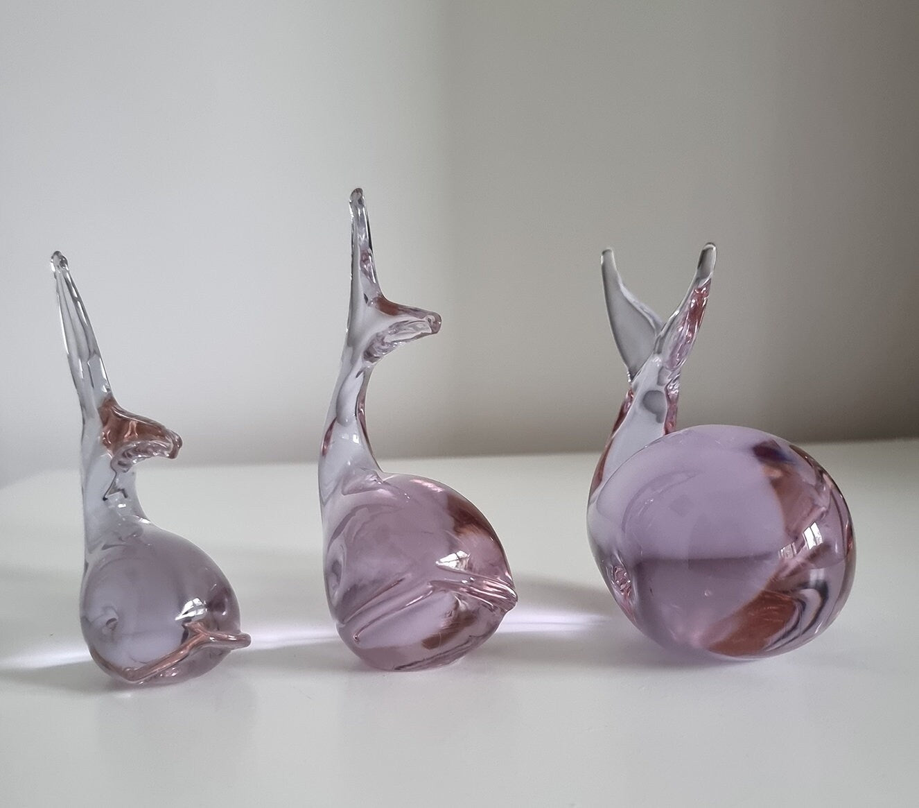 Vintage Alexandrite Neodymium Lilac Glass Whales