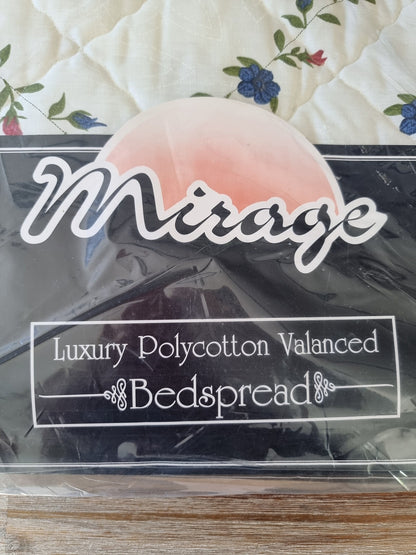 Vintage Mirage Luxury Polycotton Valanced Single Bedspread