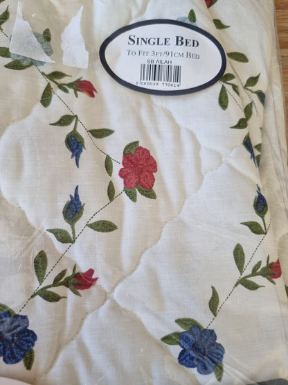 Vintage Mirage Luxury Polycotton Valanced Single Bedspread