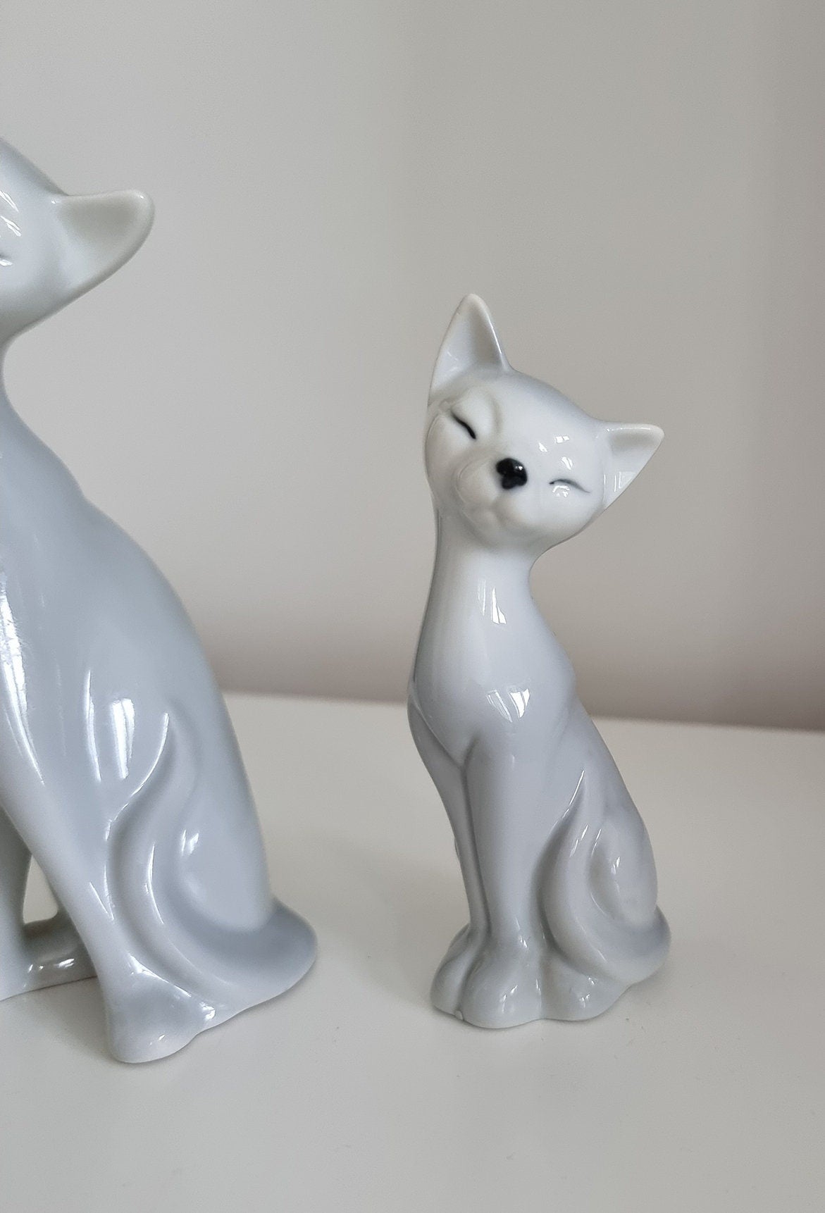 Vintage Set Of Three Mid Century Siamese Cat Figurines