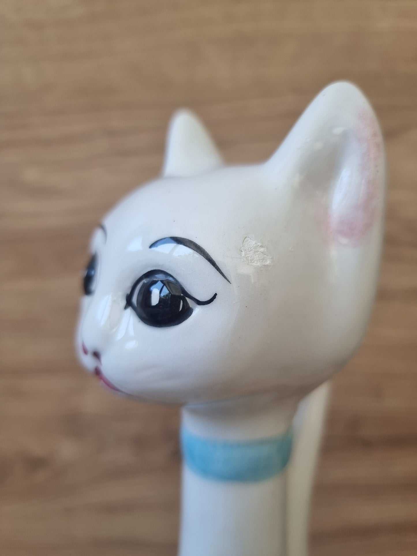 Mid-Century Floral Ceramic Cat Figure/Ornament