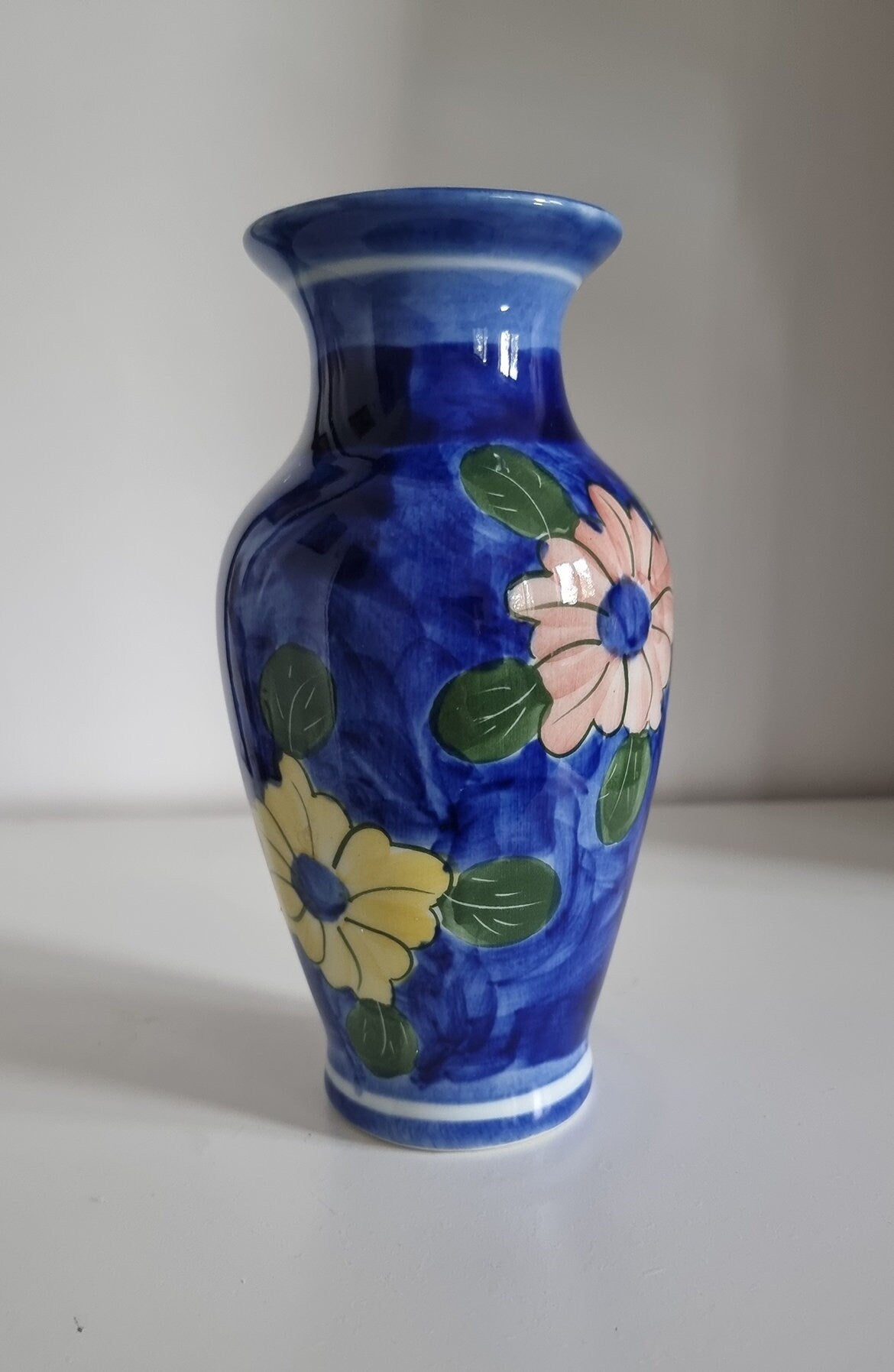 Vintage Hand Painted Floral Vase