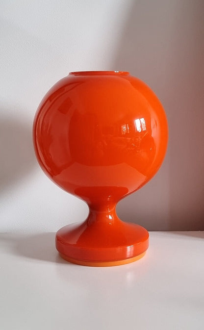 Mid-Century Modern Orange Glass Table Lamp By Štěpán Tabera, OPP Jihlava Czechoslovakia 1970's