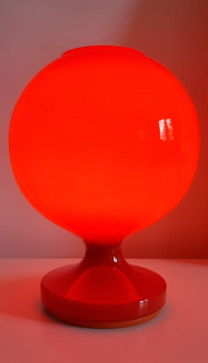 Mid-Century Modern Orange Glass Table Lamp By Štěpán Tabera, OPP Jihlava Czechoslovakia 1970's