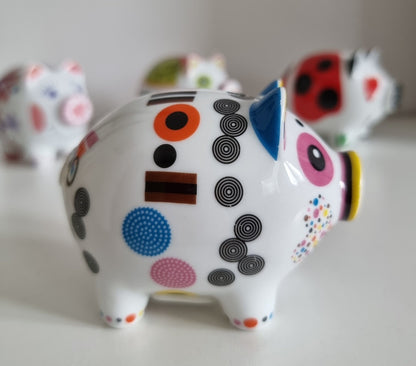 Set Of 5 Ritzenhoff Mini Piggy Banks - Porcelain Pig Money Boxes