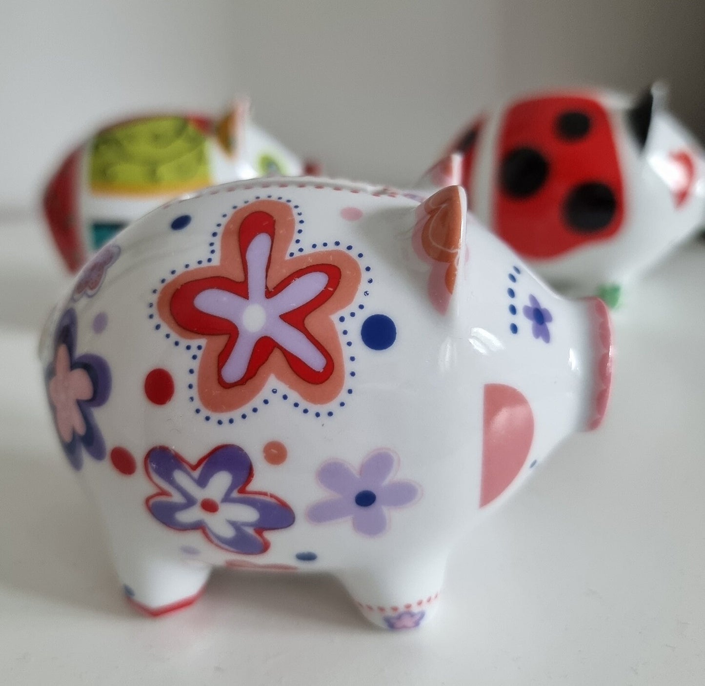 Set Of 5 Ritzenhoff Mini Piggy Banks - Porcelain Pig Money Boxes