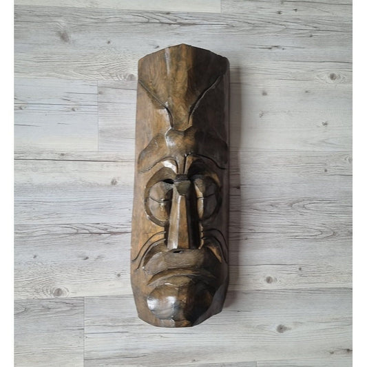 Vintage Wooden Tribal Mask Wall Art Sculpture