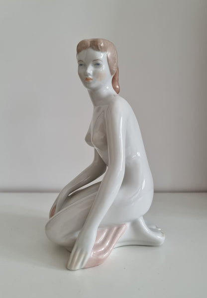 Vintage Aquincum Hungarian Porcelain Nude Woman Figurine