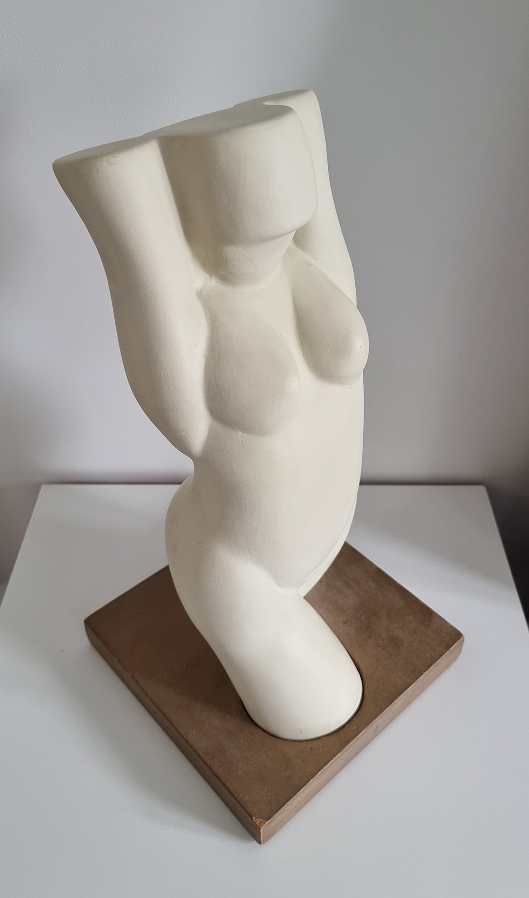 Vintage Female Torso Sculpture On Plinth