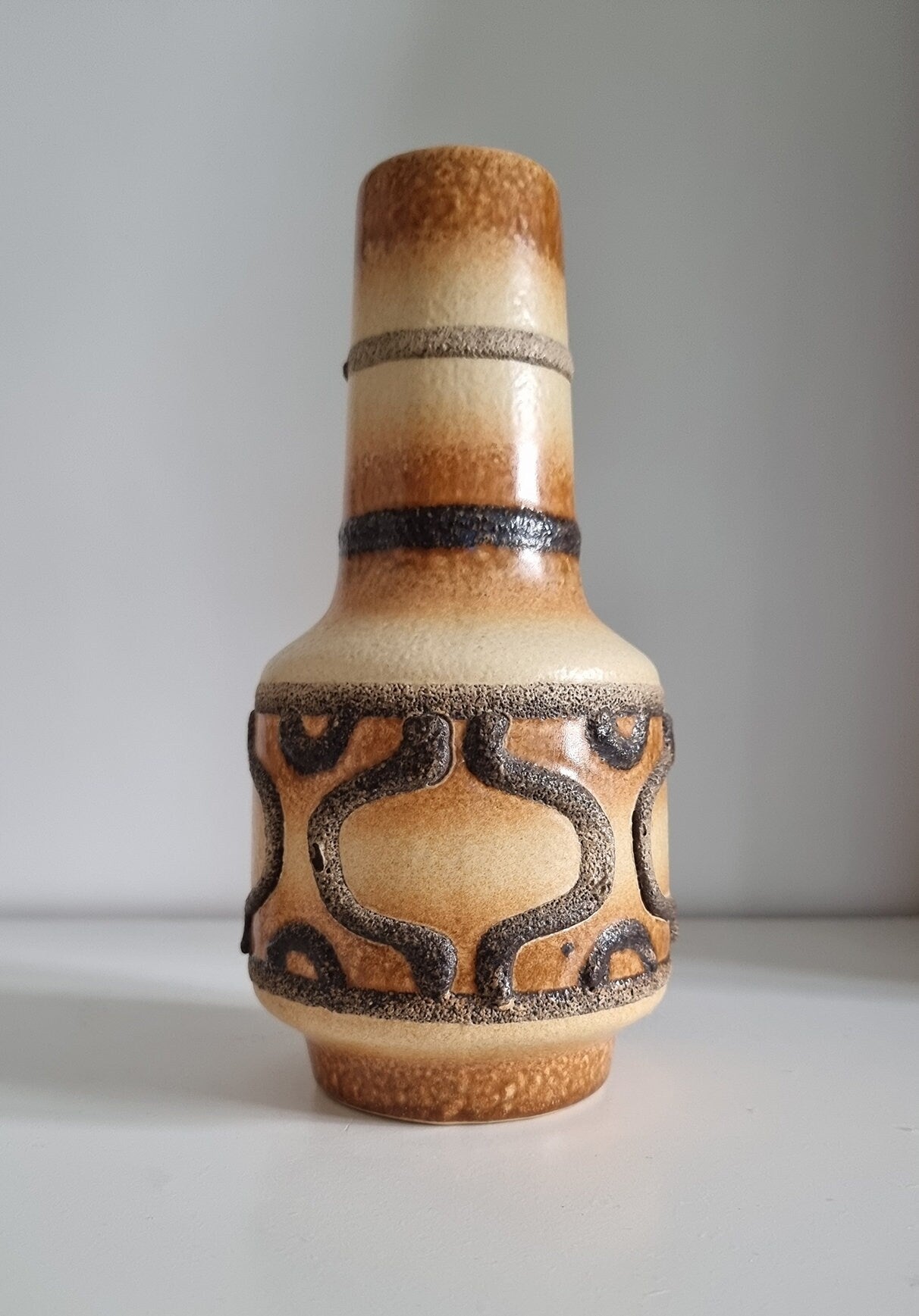 Mid-Century Modern VEB Haldensleben Ceramic Fat Lava Vase