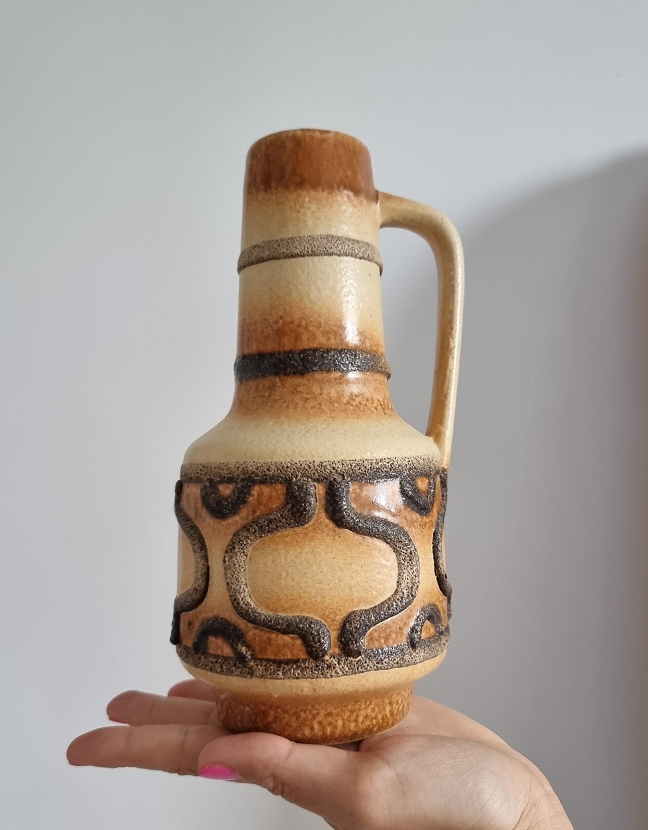 Mid-Century Modern VEB Haldensleben Ceramic Fat Lava Vase