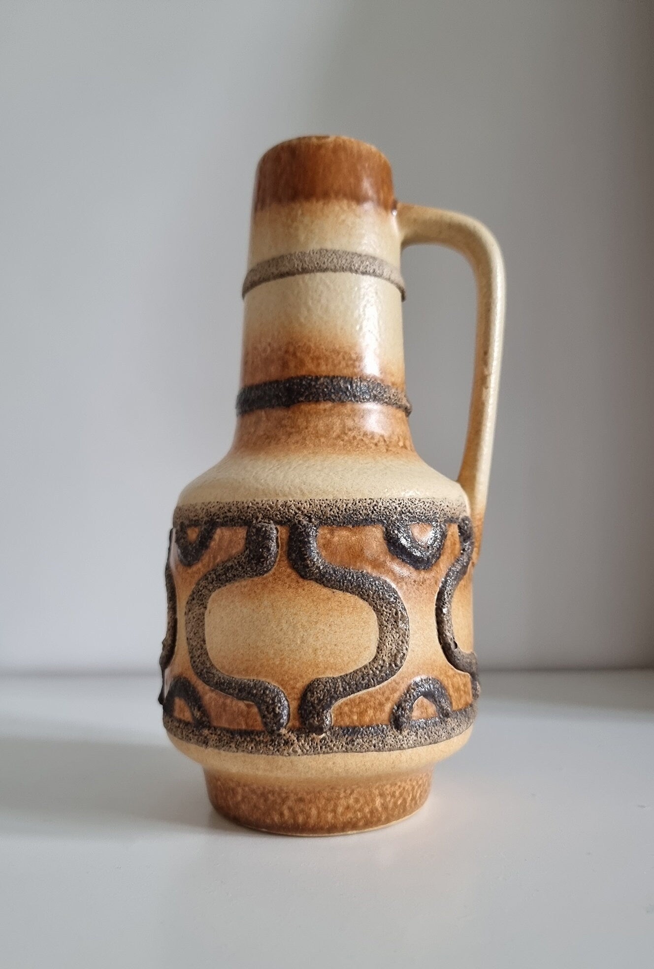 Mid-Century Modern VEB Haldensleben Ceramic Fat Lava Vase