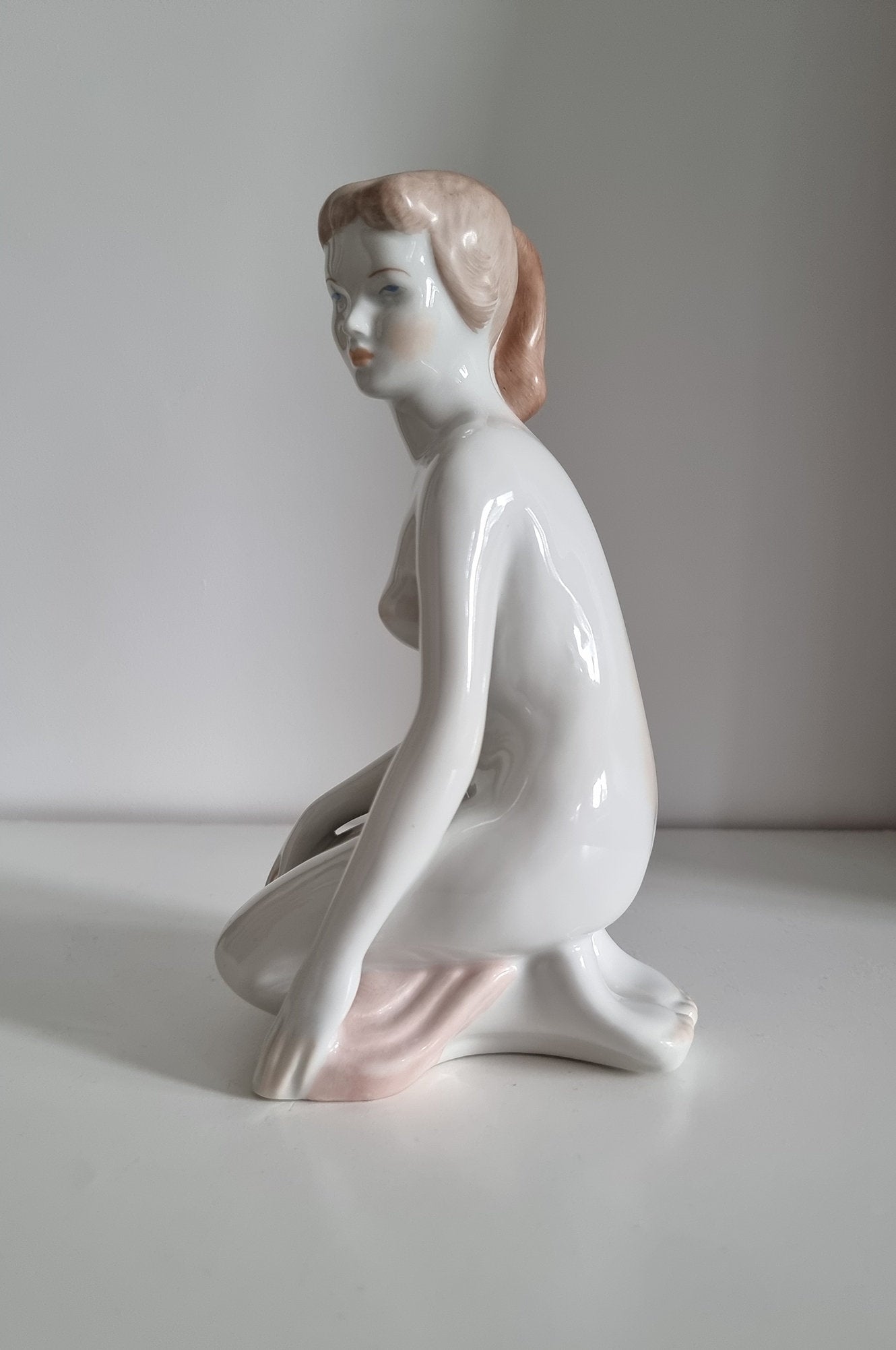 Vintage Aquincum Hungarian Porcelain Nude Woman Figurine