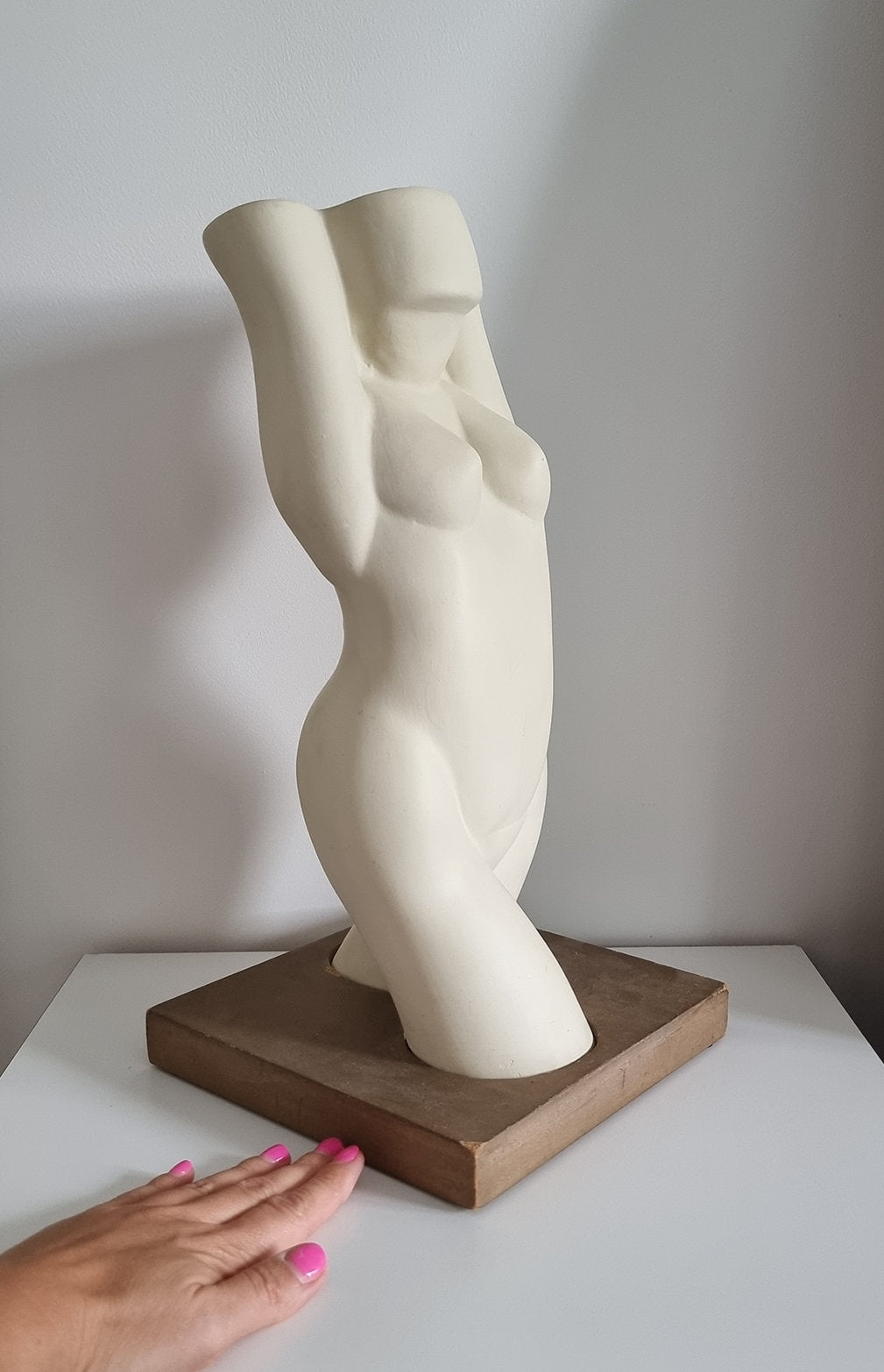 Vintage Female Torso Sculpture On Plinth