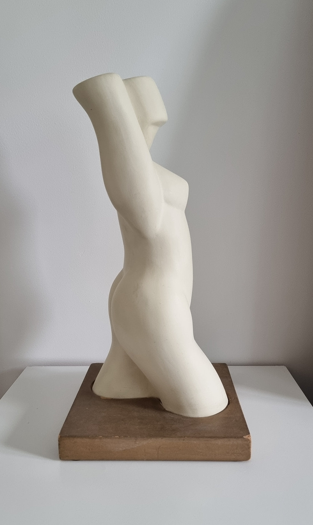 Vintage Female Torso Sculpture On Plinth